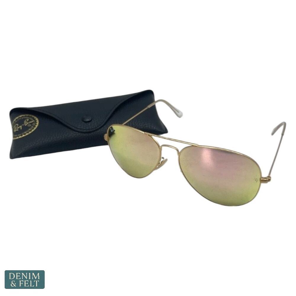 Ray-Ban‎ RB3025 Aviator Sunglasses 112/Z2 Gold Pink Mirror Lens 58mm NEW - Picture 8 of 12